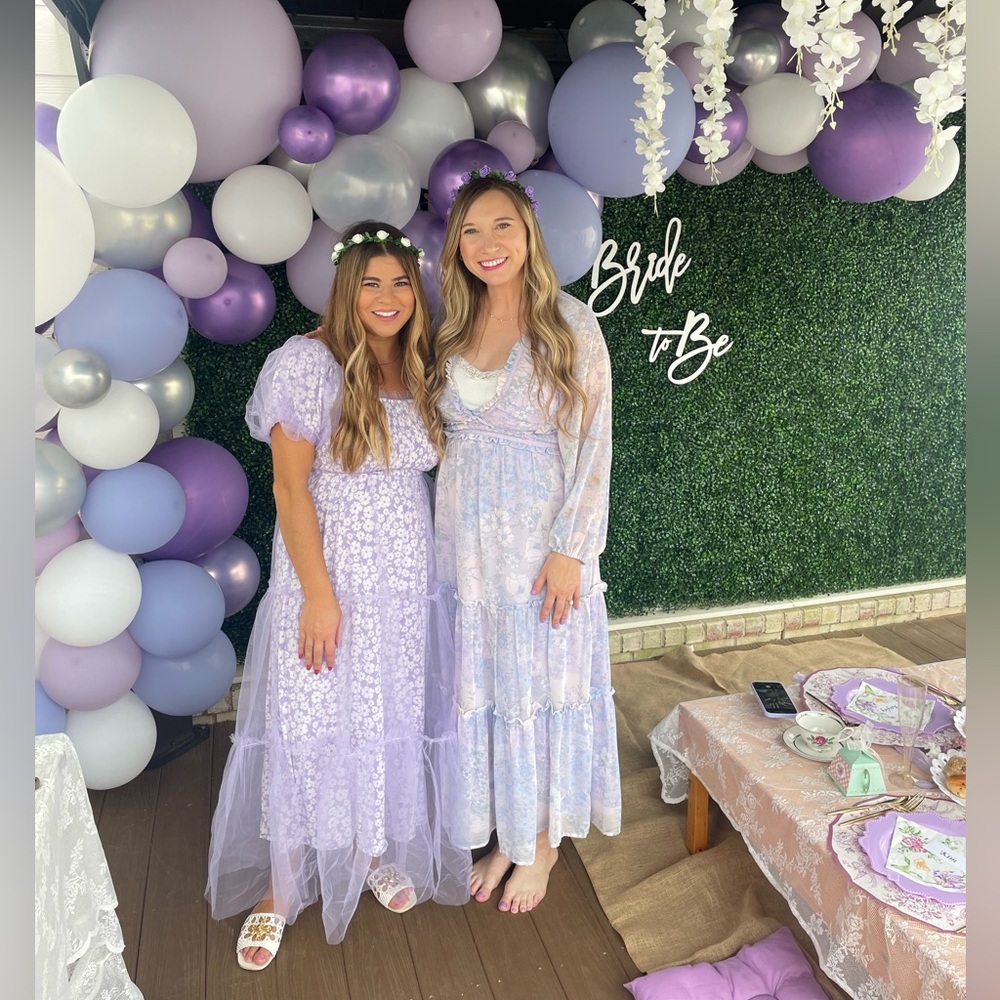 Purple floral maxi dress